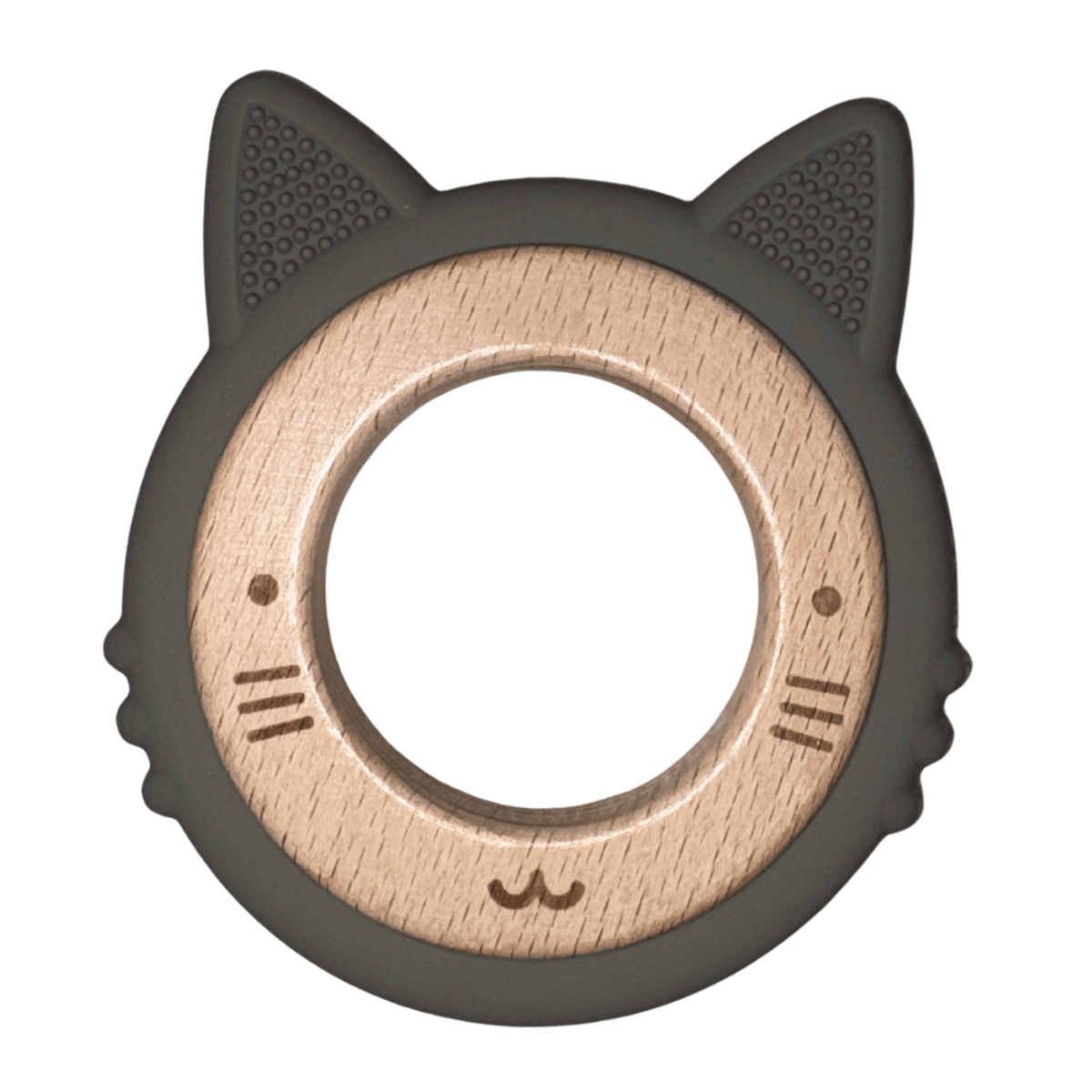 Anneau de dentition Chat Ineessance en bois et silicone