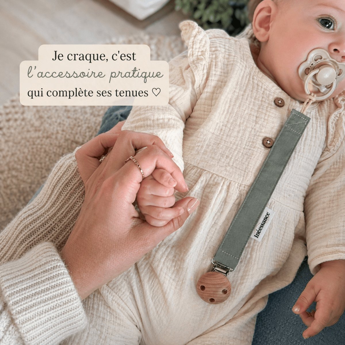 Attaches tétine personnalisables en coton pour bébé