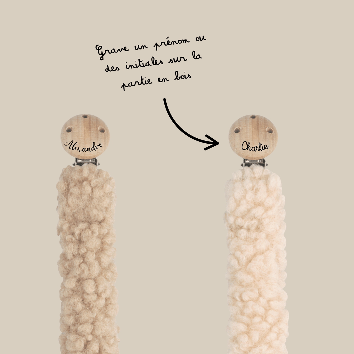 Attache-tétine en tissu Teddy, cadeau de naissance tout doux