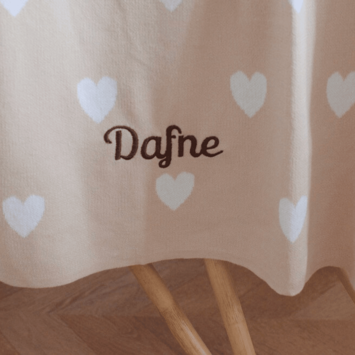 Couverture imprimée Doux Rêves motif coeurs pour bébé