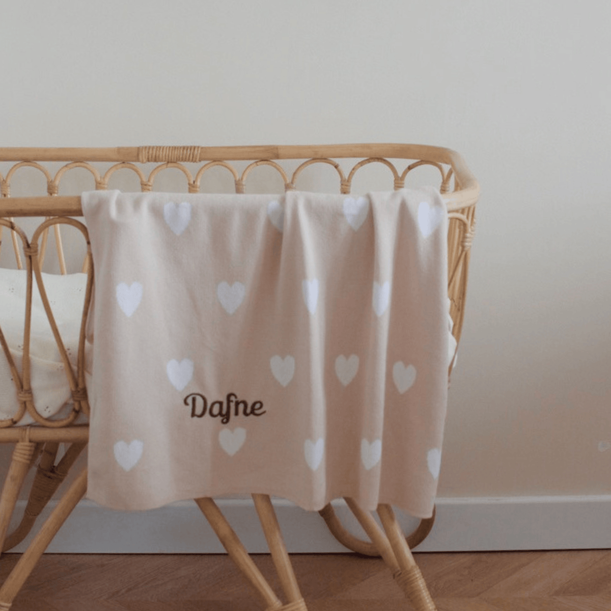 Couverture bébé imprimée Doux Rêves en coton bio personnalisée