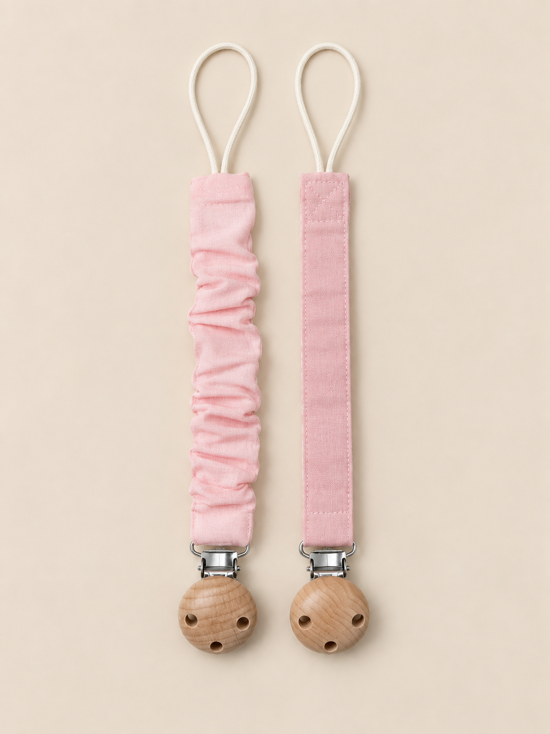Lot de 2 attaches tétine roses personnalisées au prénom