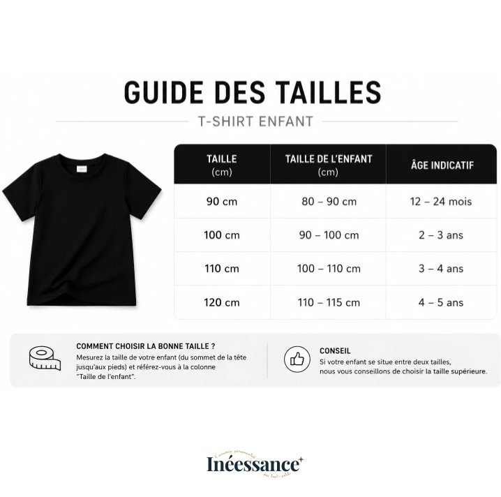 T-shirt enfant en coton personnalisable, cadeau original