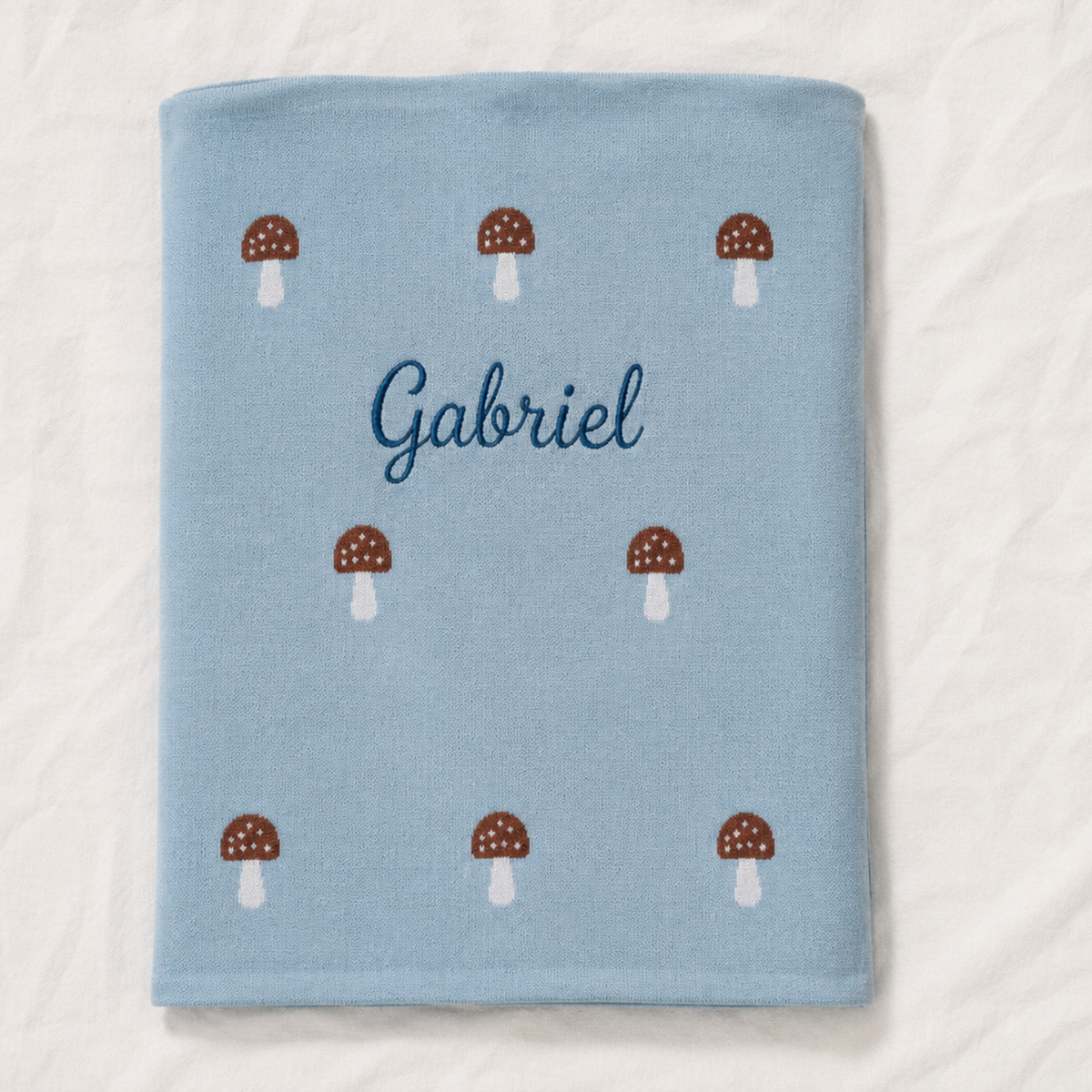 Couverture bébé réversible avec broderie du prénom