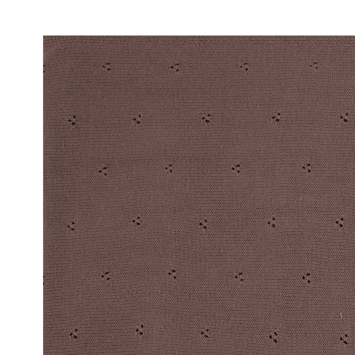 Couverture tricotin marron en coton bio personnalisée