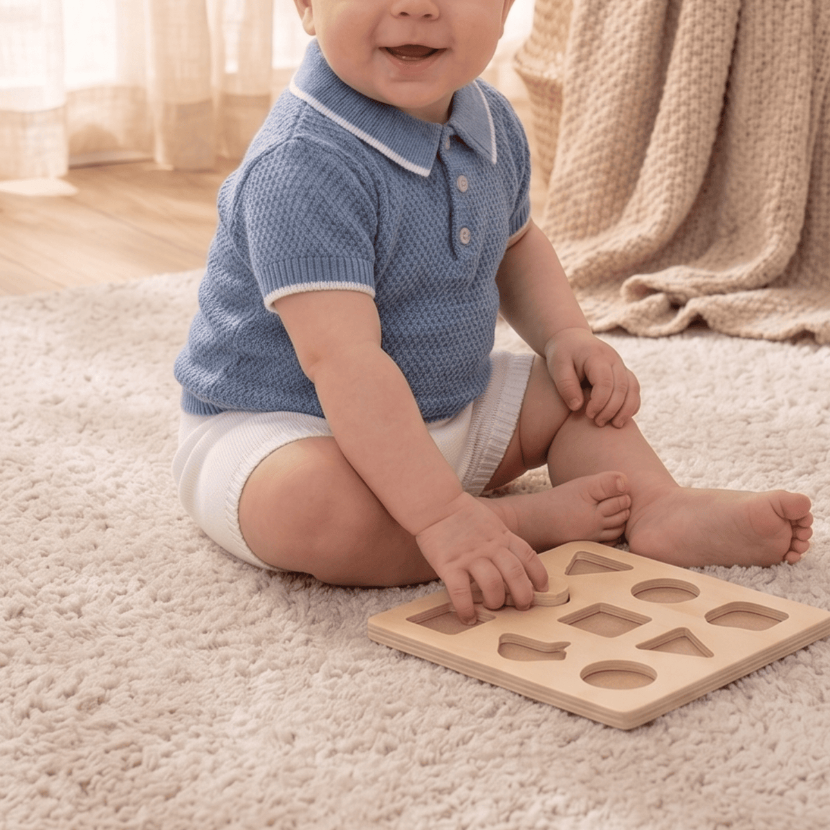 Tenue de naissance Petit Marin avec polo et bloomer assortis