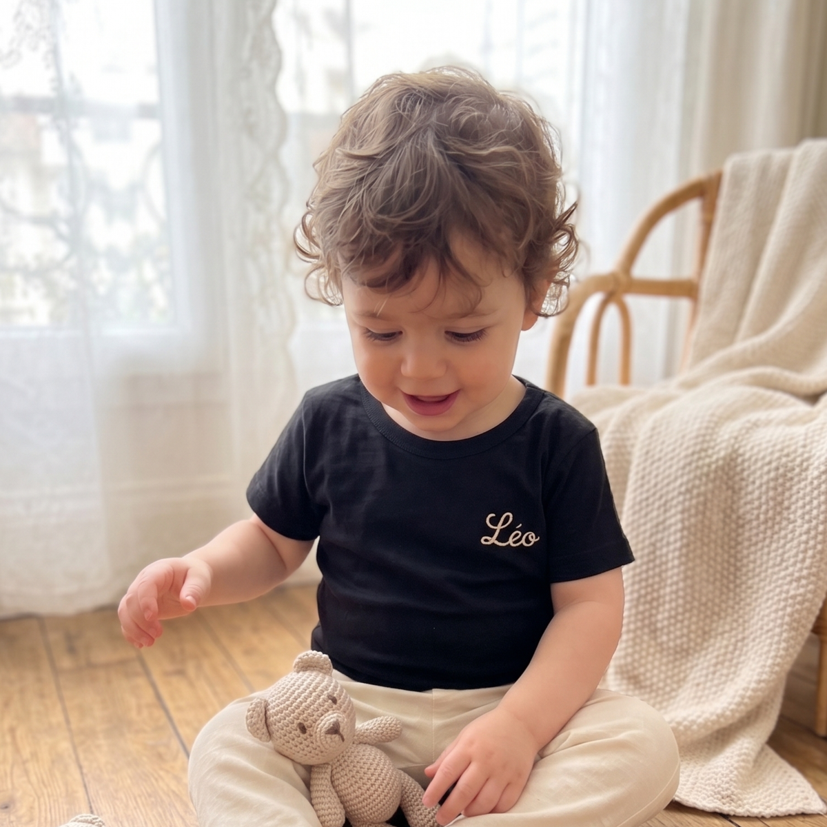 T-shirt enfant personnalisé à manches courtes en coton