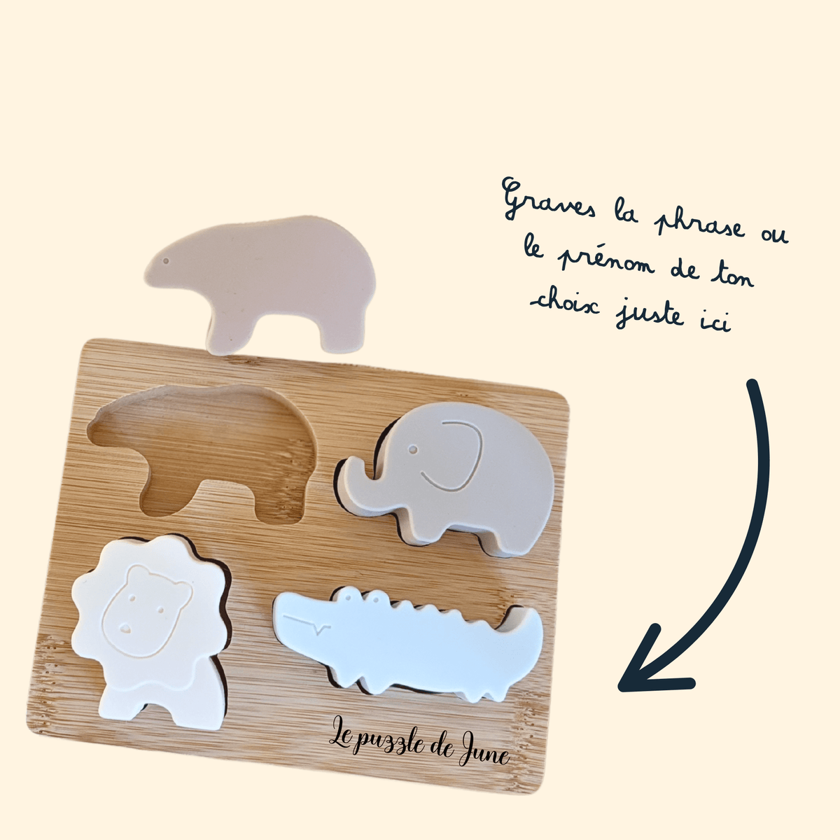 Puzzle Montessori Ineessance, cadeau d'éveil personnalisé