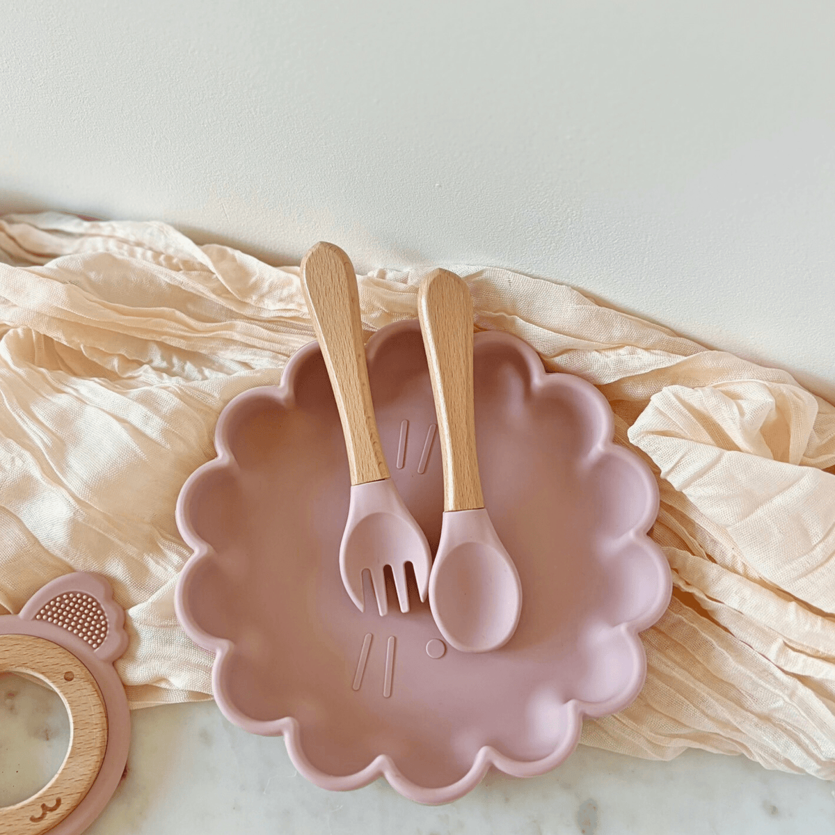 Set de table fleur en silicone rose personnalisé