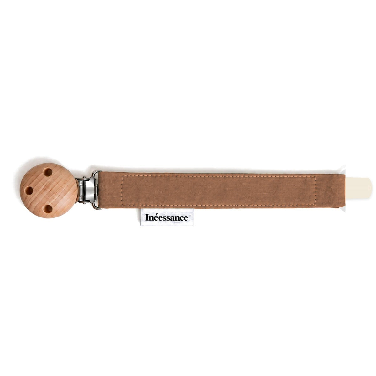 Attache tétine gaze de coton Marron