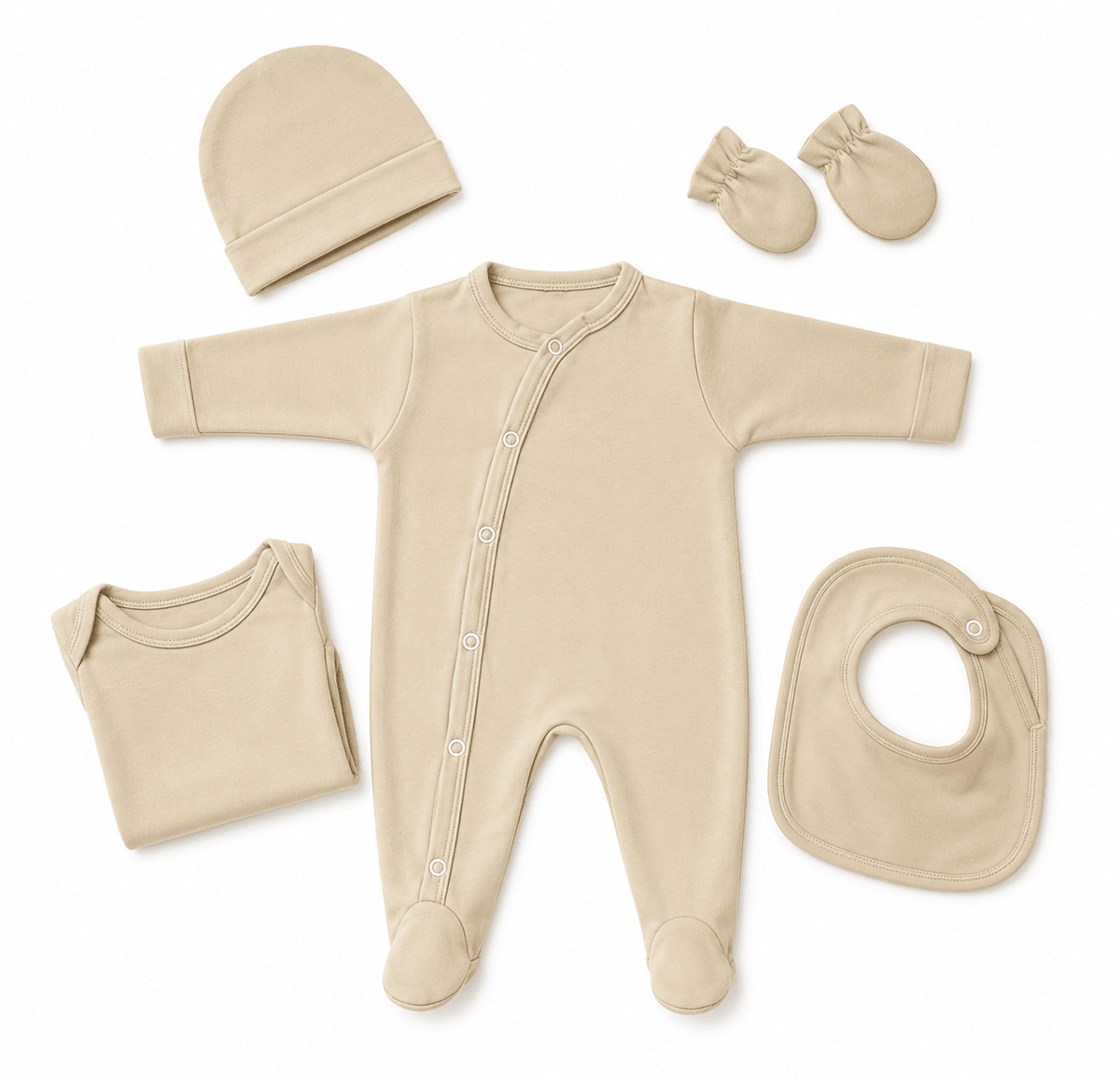 Ensemble pyjama de naissance personnalisé en 5 pièces