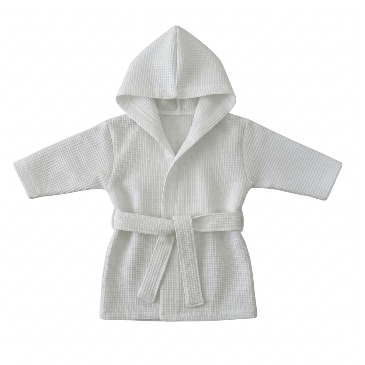 Détail du coton nid d'abeille du peignoir bébé