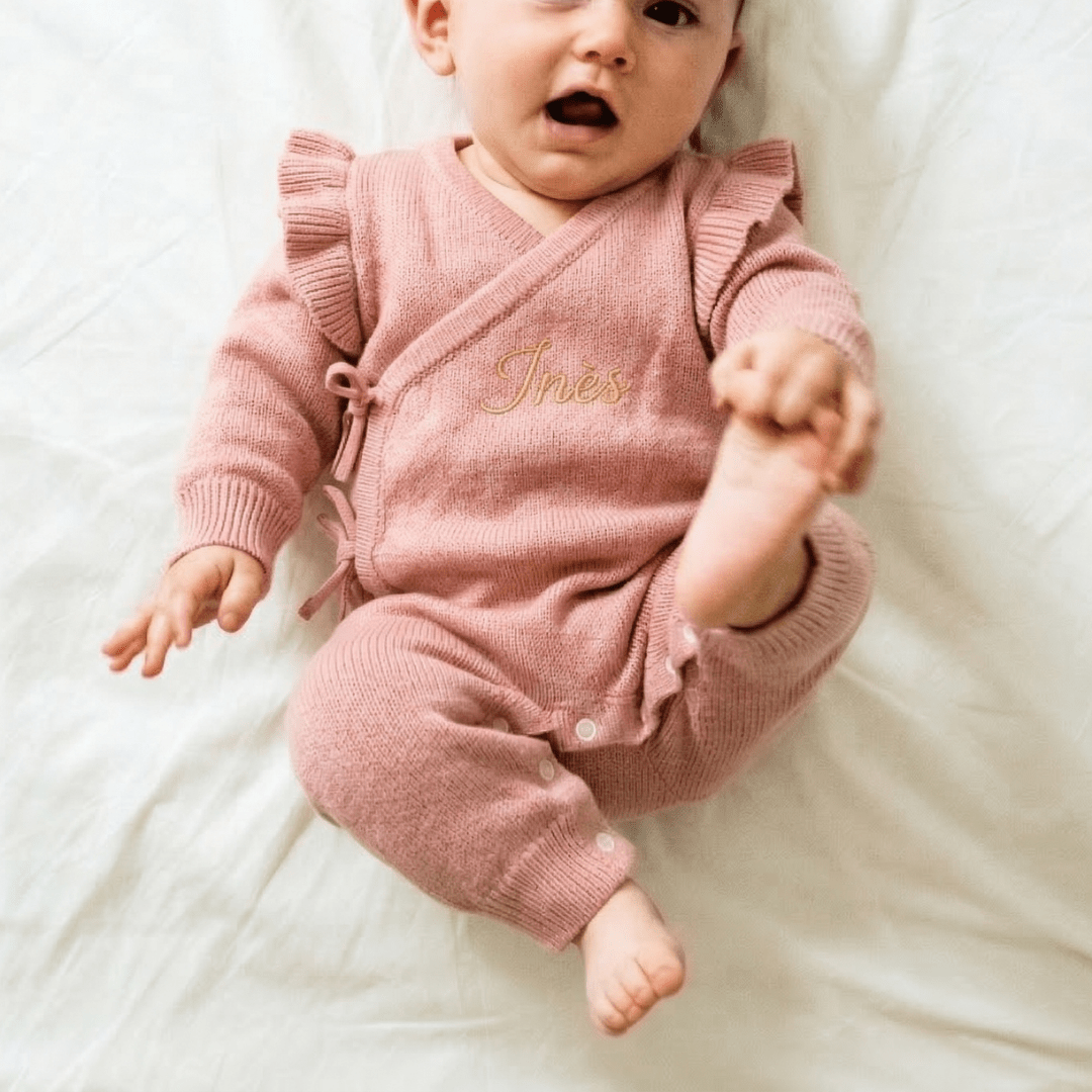 Combinaison bébé personnalisée 3 pièces, tenue de naissance en coton