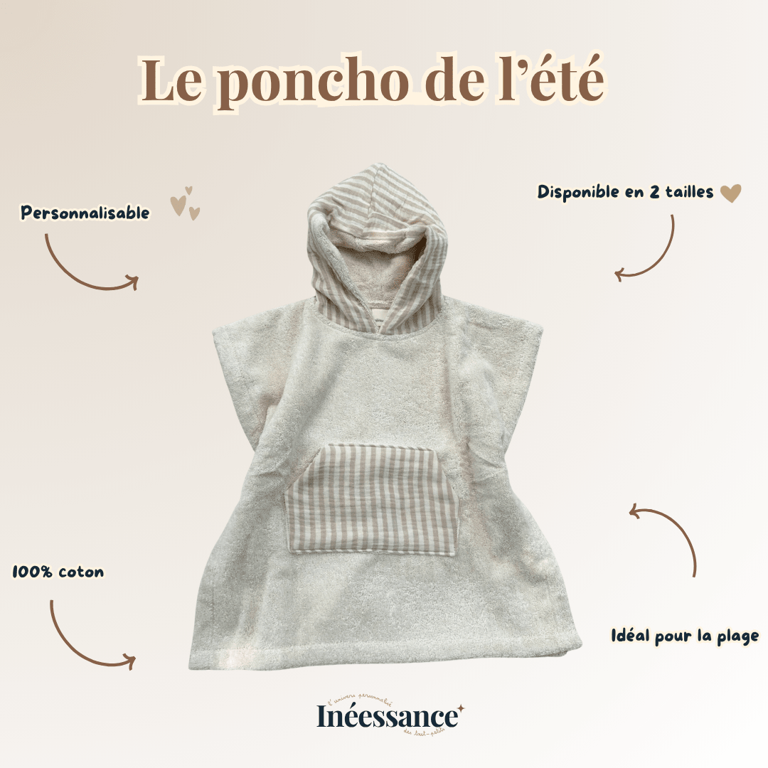 Détail de l'éponge de coton du poncho de plage