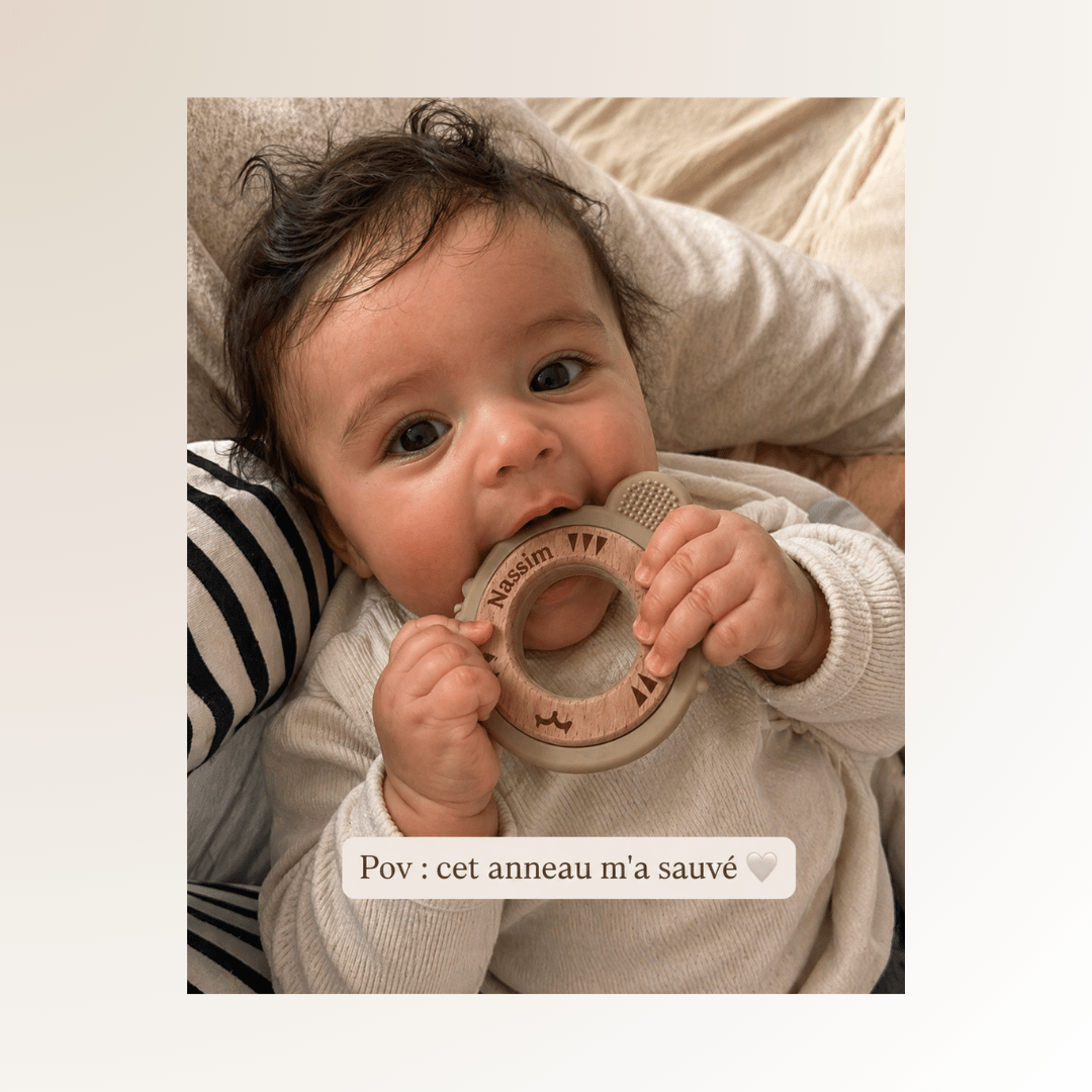 Anneau de dentition Tigre, cadeau de naissance naturel