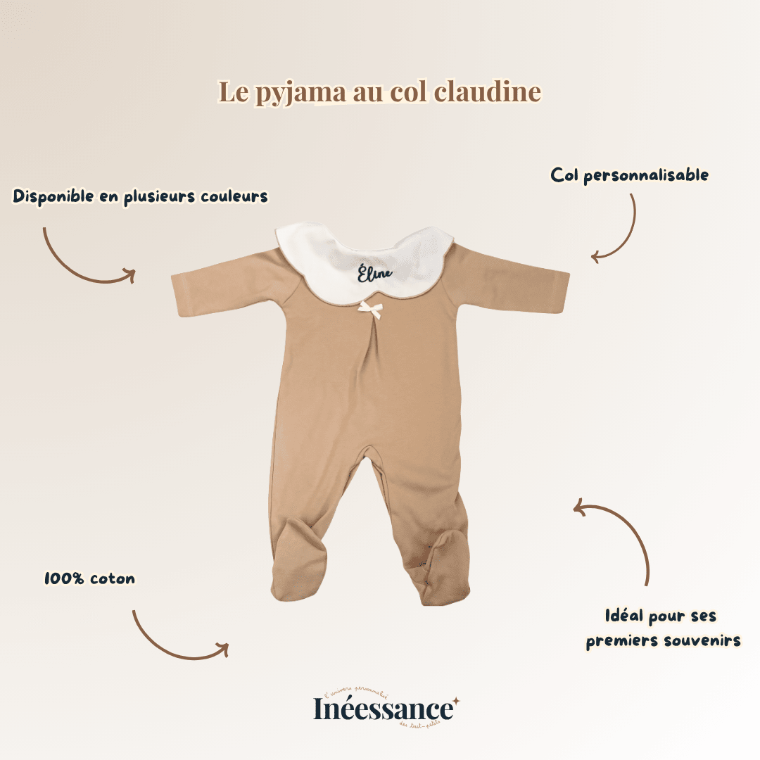 Pyjama col Claudine Ineessance, matières douces