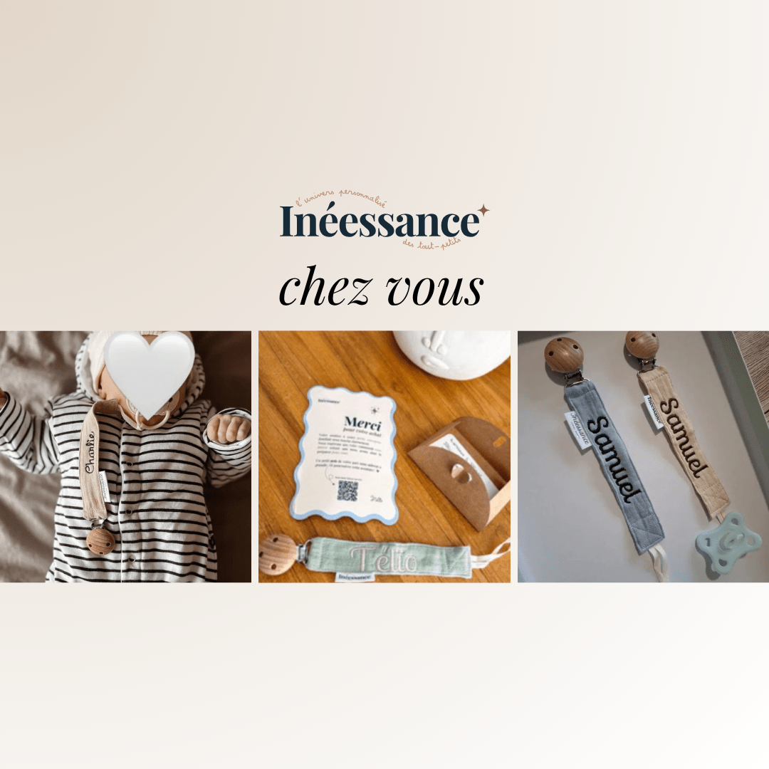 Attache sucette en gaze de coton, cadeau de naissance pratique