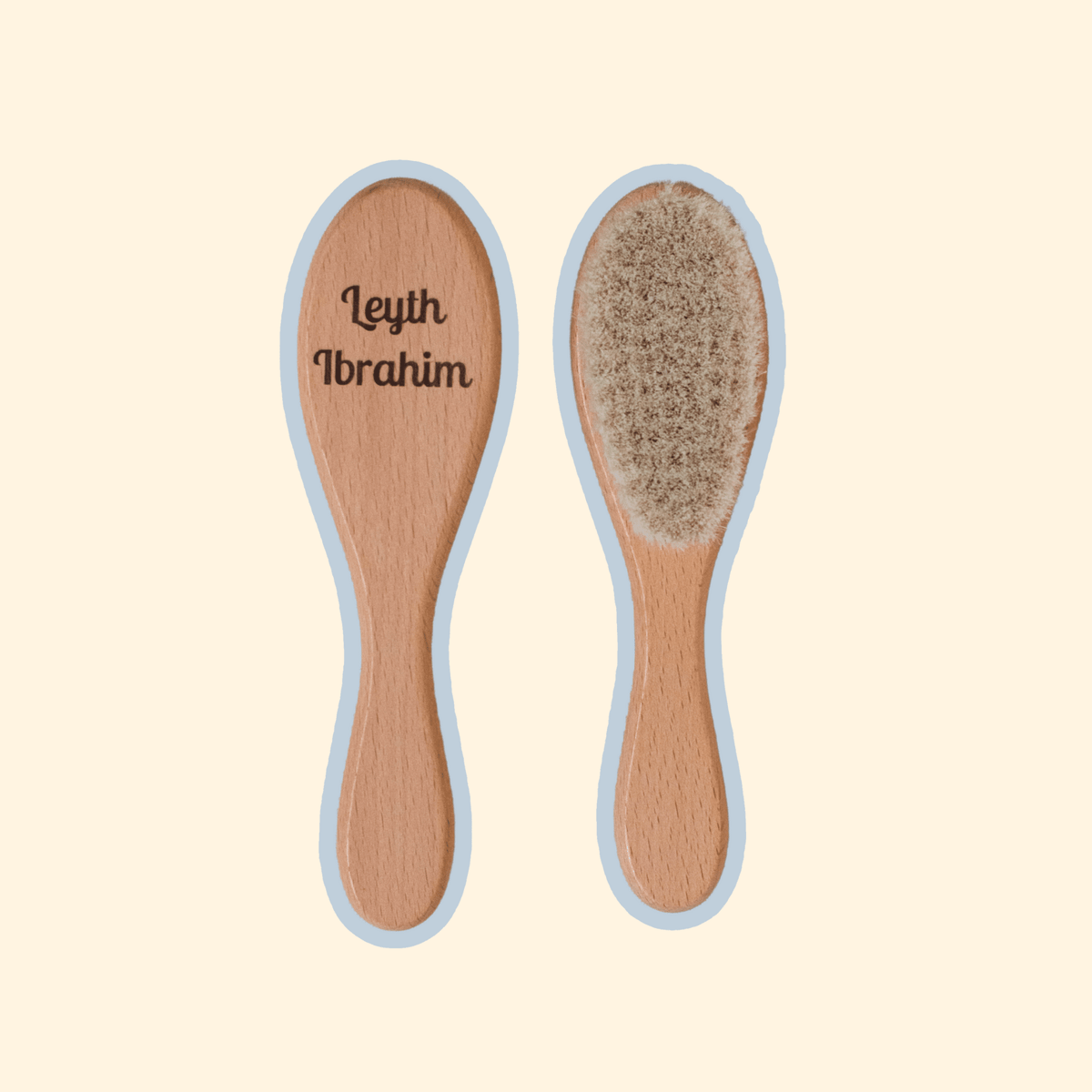 Brosse en bois pour bébé, cadeau de naissance personnalisé