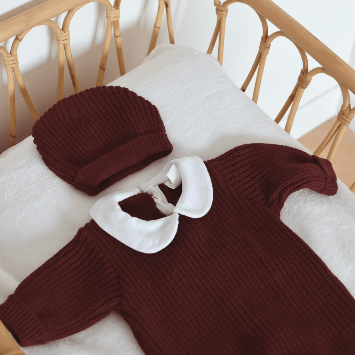 Combinaison tricot col Claudine, cadeau de naissance Ineessance