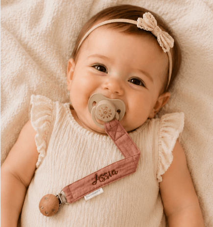 Attache sucette en gaze de coton douce pour la peau de bébé