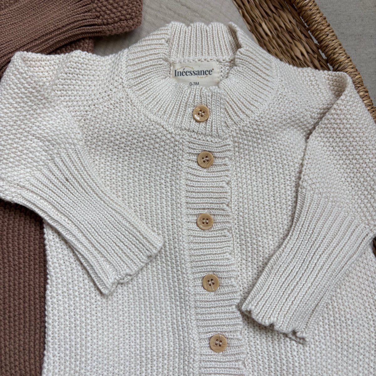 Combinaison bébé en maille de coton personnalisée, cadeau de naissance Ineessance