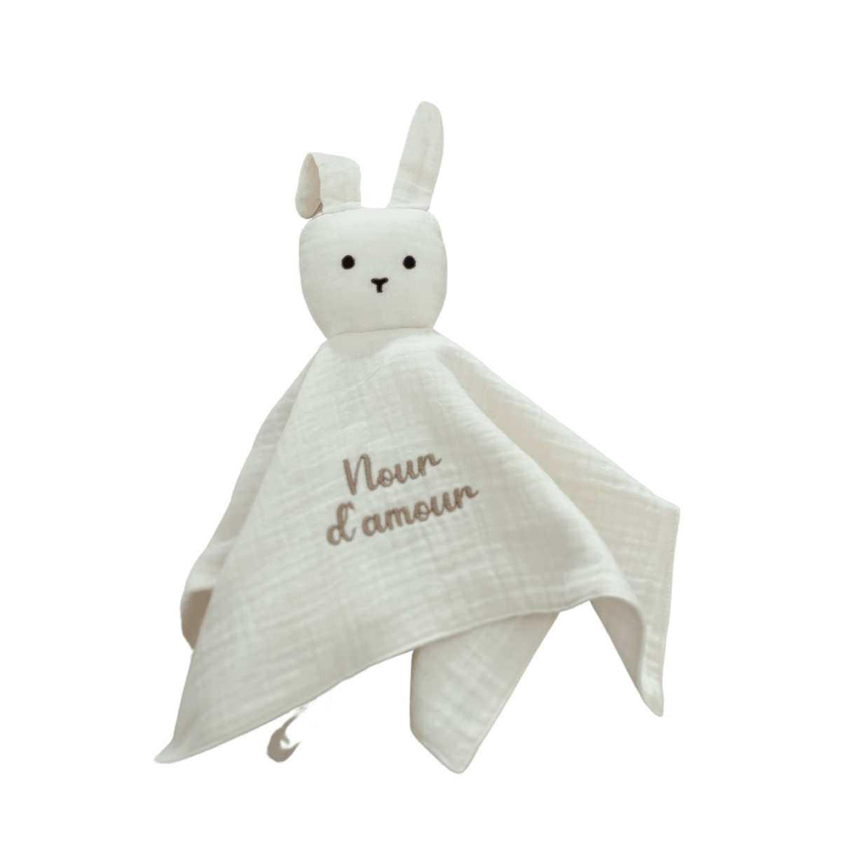 Doudou lapin crème personnalisé au prénom