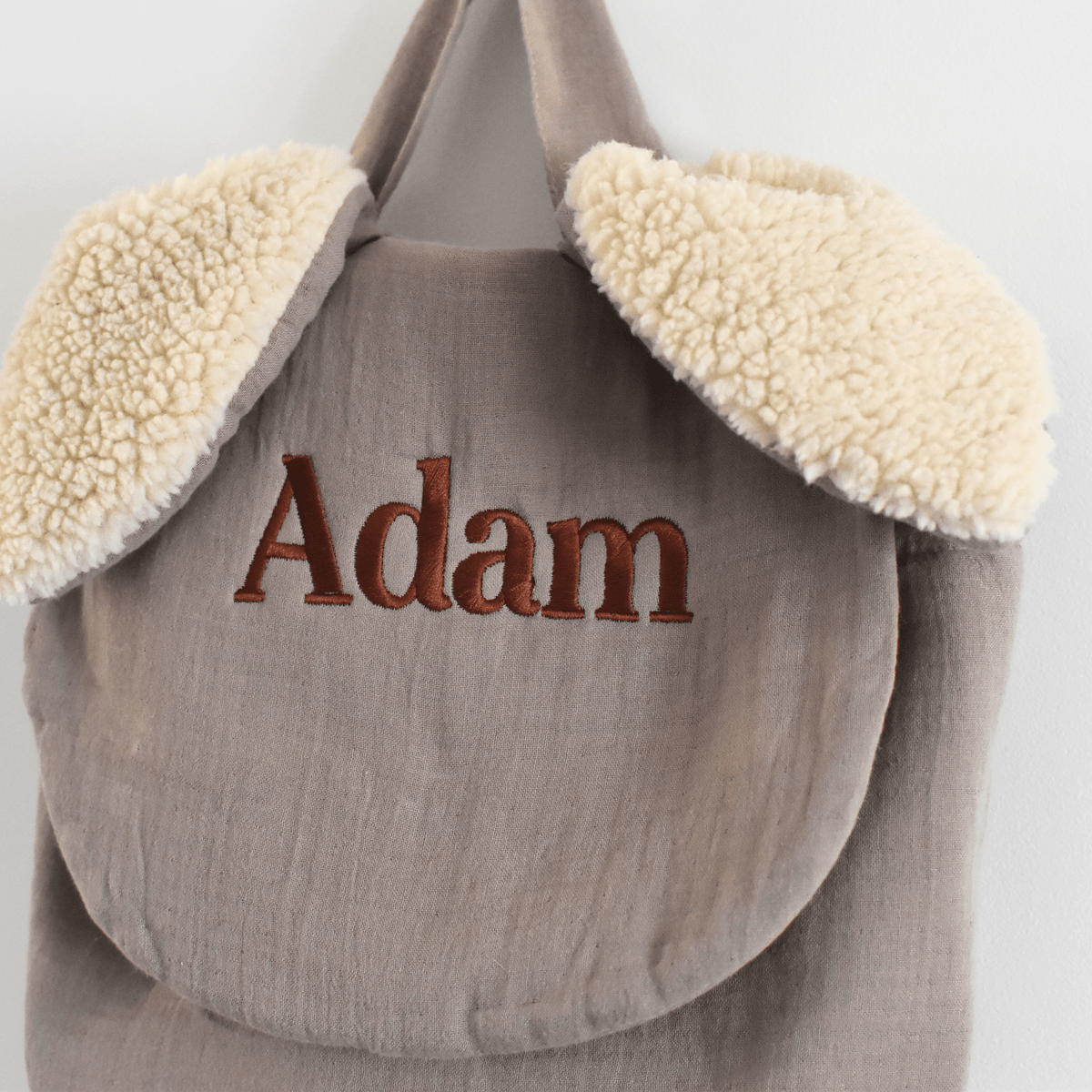 Sac à dos enfant Lapinou en gaze de coton et moumoute