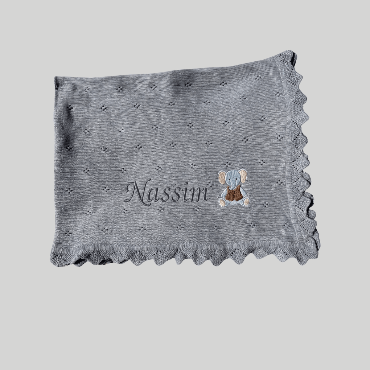 Couverture en tricot de coton pour bébé, personnalisable