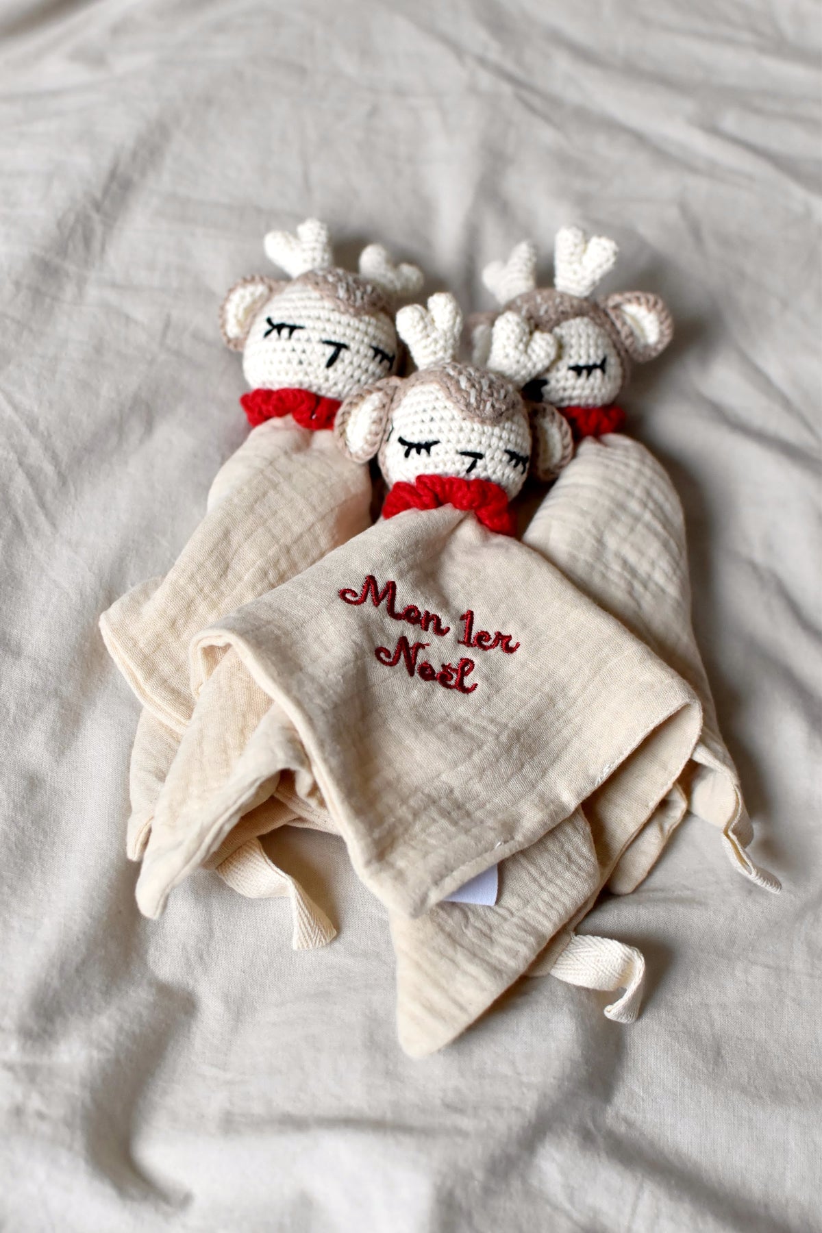 Doudous renne brodés Mon 1er Noël