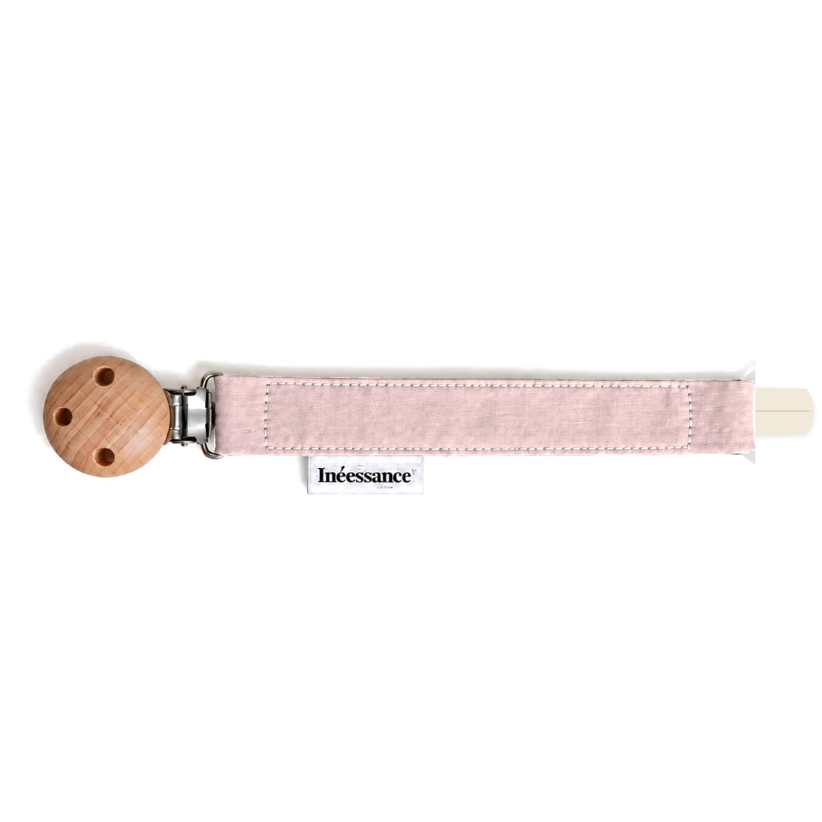 Attache tétine gaze de coton Rose