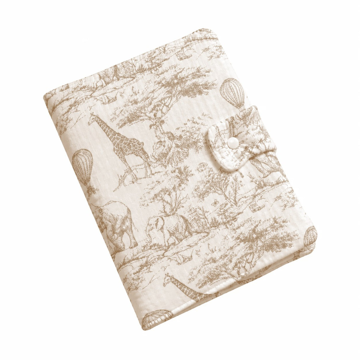 Protège carnet de santé toile de Jouy beige
