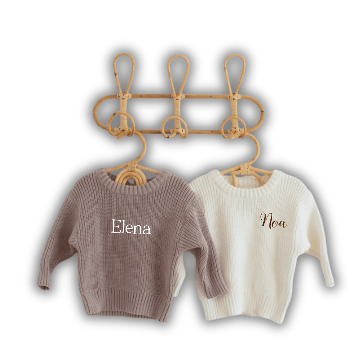 Pull en maille pour bébé avec broderie du prénom offerte