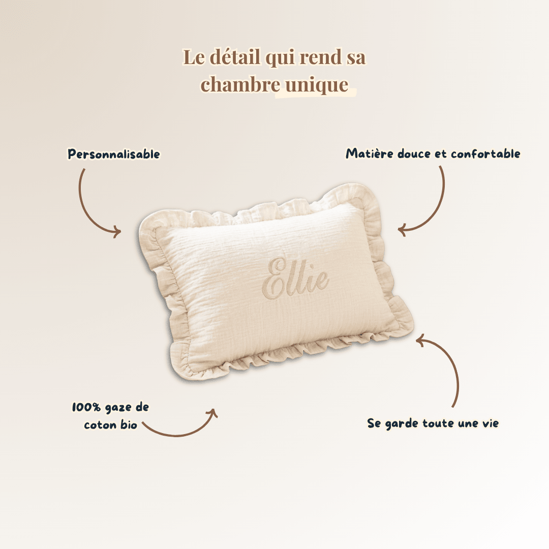 Taie d'oreiller Froufrou Ineessance, coloris au choix