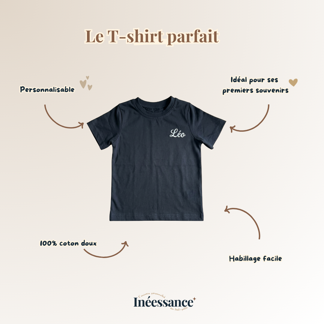 T-shirt essentiel personnalisé Ineessance, coloris au choix