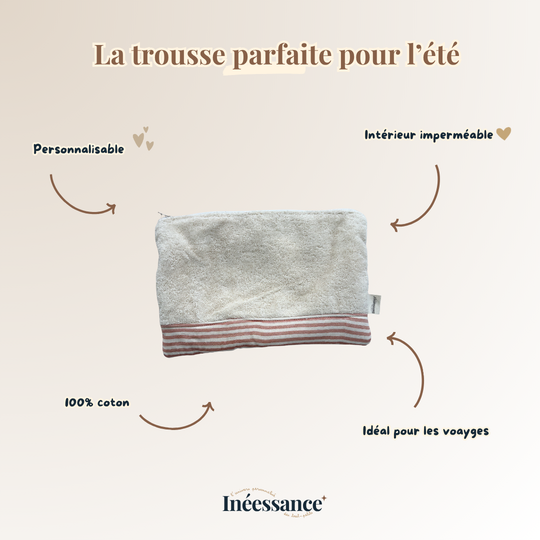 Trousse de toilette bébé personnalisable au prénom brodé